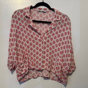 ❤️ 2/$20 Zara Pink Floral Print Blouse